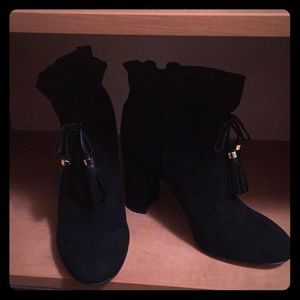 Black suede boots